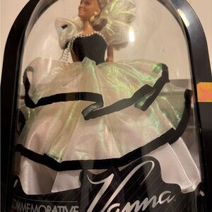 Elegant Black and White Doll with Dress